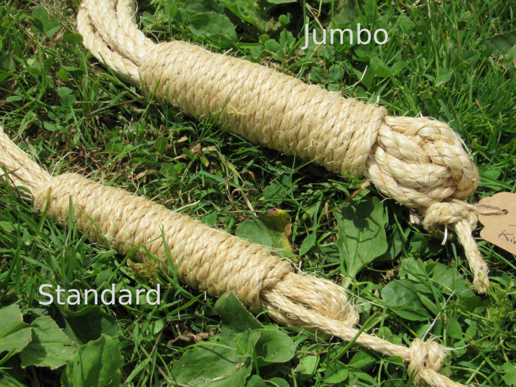 Grip size comparison between a standard size discipline and a jumbo size discipline