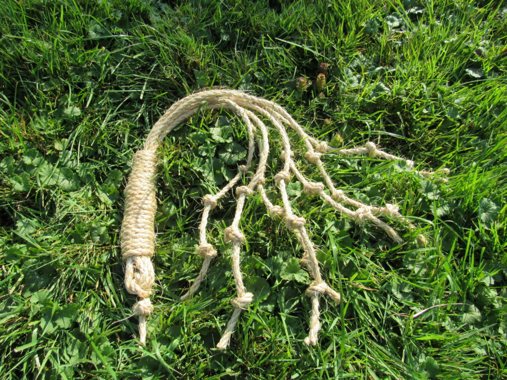 Three Dark Days Seven-Fall Discipline Whip, 23" length, Standard Size Cordage