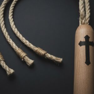 Penitential Edition: All-Rope Hemp Disciplina with Purple Sisal Grip