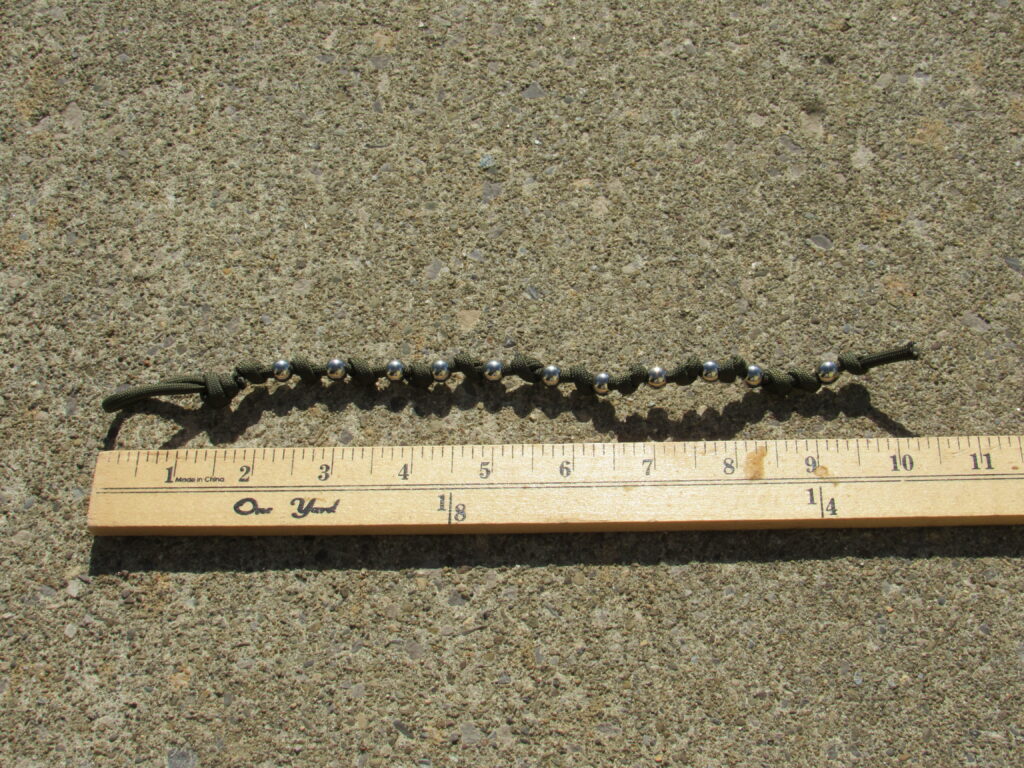 Prayer Bead Strand with Stainless Steel Beads on Paracord full length