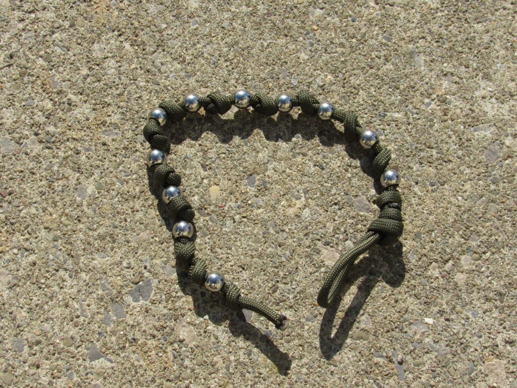 Prayer Bead Strand with Stainless Steel Beads on Paracord