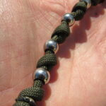 Stainless Steel on Paracord Prayer Beads close up