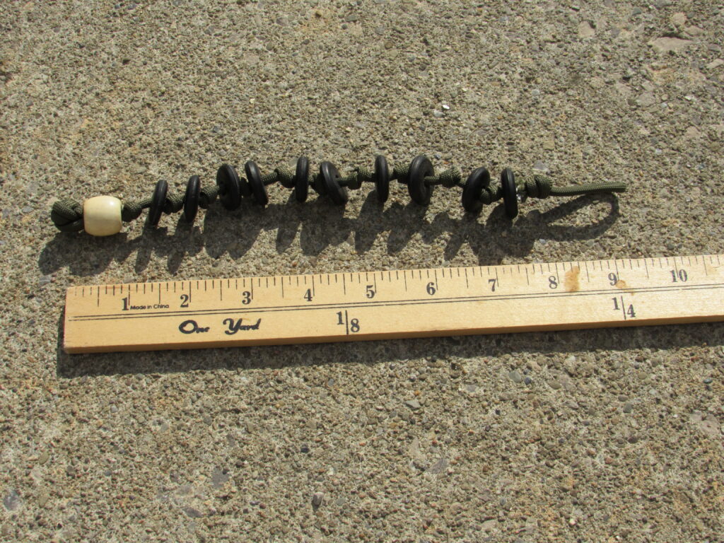 Horn Bead Strand on Paracord full length