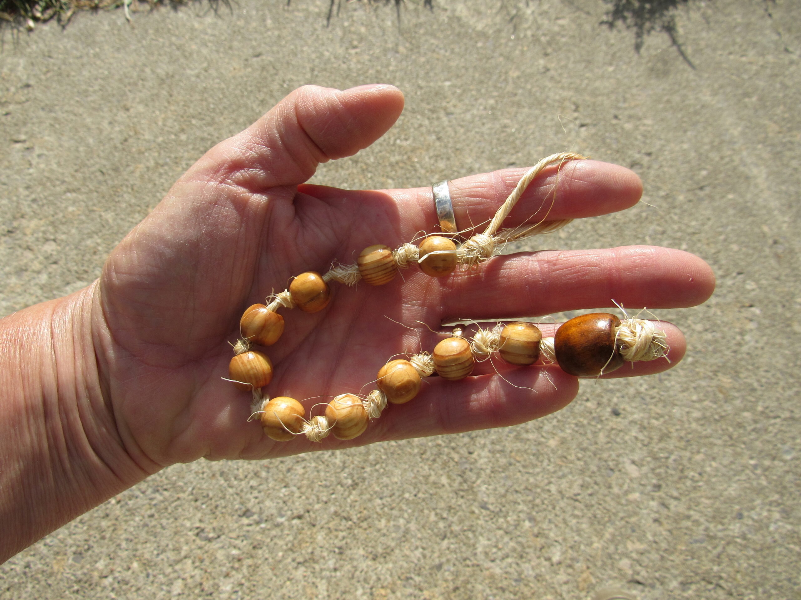 Spruce Wood Prayer Bead Strand with loop