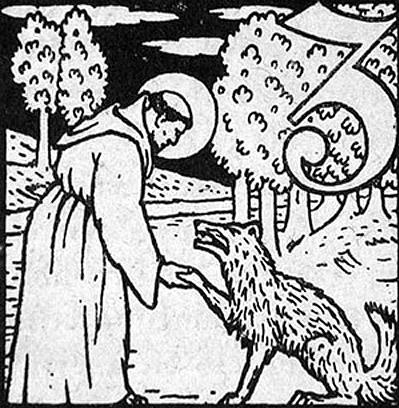 St. Francis talking to the wolf of Gubbio (Carl Weidemeyer, 1911)