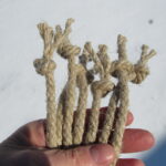 Seven 1/4" Hemp Falls, One Knot Each