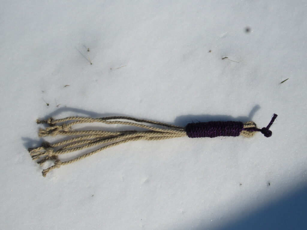 Limited Edition 19" Lent Discipline with Hemp Falls and Purple Sisal Grip