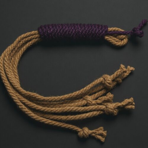 Penitential Edition: All-Rope Hemp Disciplina with Purple Sisal Grip