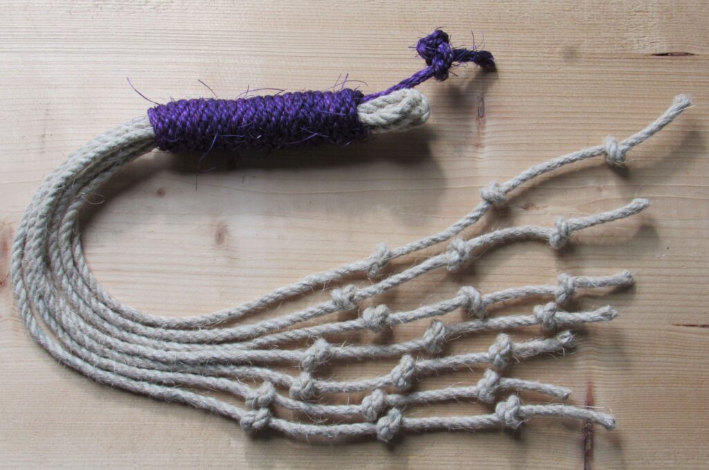 Signs of the Times Hemp and Purple Sisal Discipline Whip