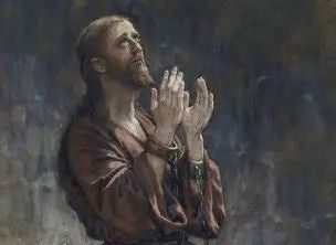 Jesus in Prison thanking the Father for the Day