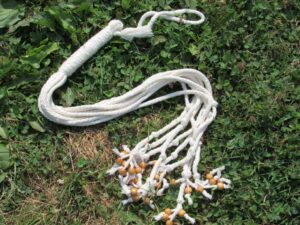 Penitential Edition: All-Rope Hemp Disciplina with Purple Sisal Grip