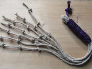 Penitential Edition: All-Rope Hemp Disciplina with Purple Sisal Grip