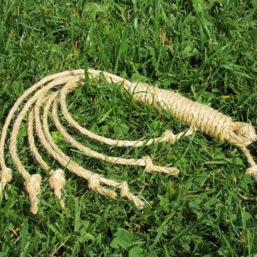 Penitential Edition: All-Rope Hemp Disciplina with Purple Sisal Grip