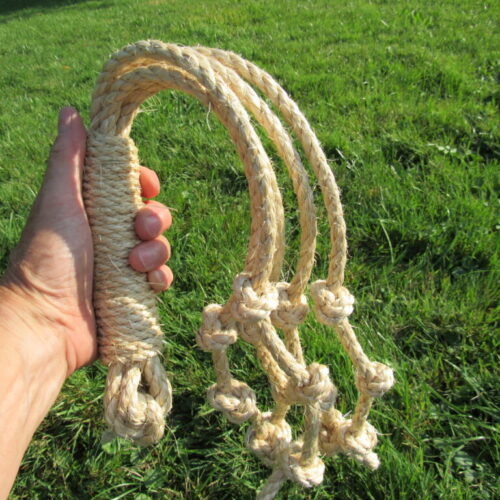 Penitential Edition: All-Rope Hemp Disciplina with Purple Sisal Grip