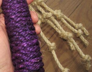 Penitential Edition: All-Rope Hemp Disciplina with Purple Sisal Grip