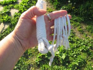 Penitential Edition: All-Rope Hemp Disciplina with Purple Sisal Grip