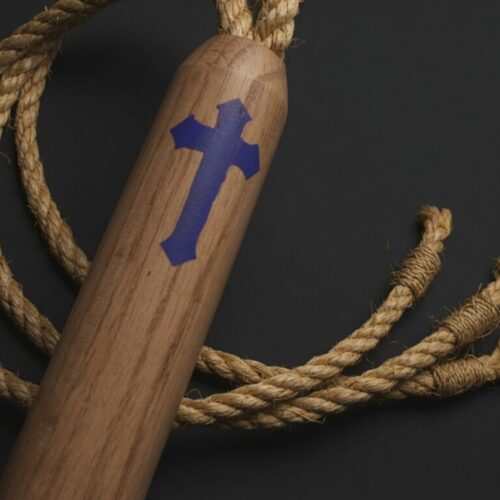 Penitential Edition: All-Rope Hemp Disciplina with Purple Sisal Grip