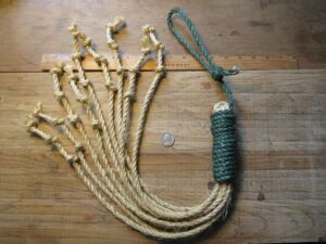 Penitential Edition: All-Rope Hemp Disciplina with Purple Sisal Grip